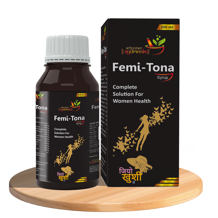 Femotona Syrup bottel and box showcase Mockup